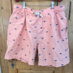 Charleston Men’s Bathing Suit Orange-Pink w/Embroidered Turtles Size XXL Preppy